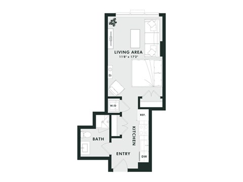 A black and white image of a floor plan for a home.